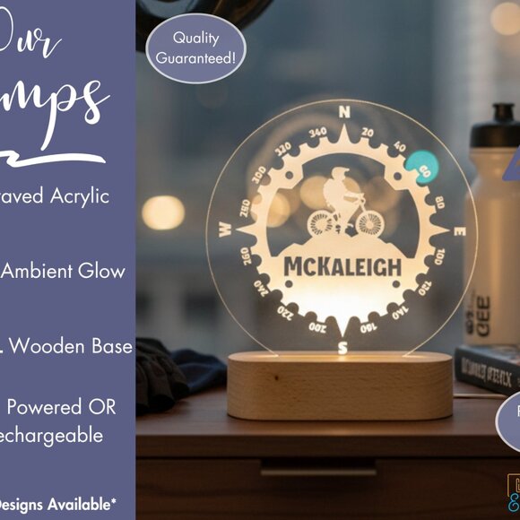 Personalized Cyclist LED Night Light – Fun Decor for Cycling Enthusiasts - Picture 3 of 8